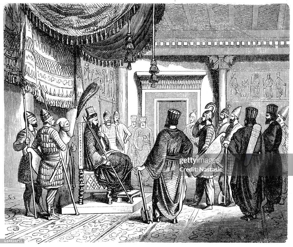 War council with the Persian king