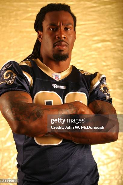 Football: Closeup portrait of St, Louis Rams Steven Jackson , Las Vegas, NV 4/11/2007