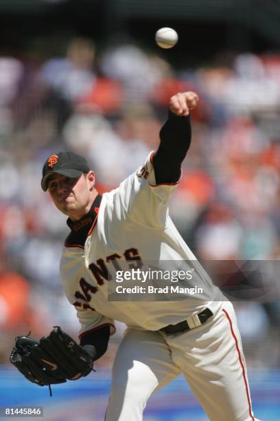 Baseball: San Francisco Giants Noah Lowry in action, pitching vs Pittsburgh Pirates, San Francisco, CA 5/11/2005