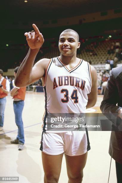 College Basketball: Auburn Charles Barkley before game vs Mississippi State, Auburn, AL 3/2/1984