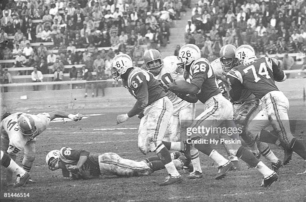 Football: AFL Championship, San Diego Chargers Bo Roberson in action, rushing vs Houston Oilers, Houston, TX