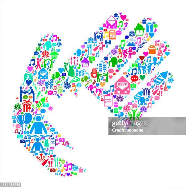 helping child hand birthday celebration vector icon pattern - kid high five stock illustrations