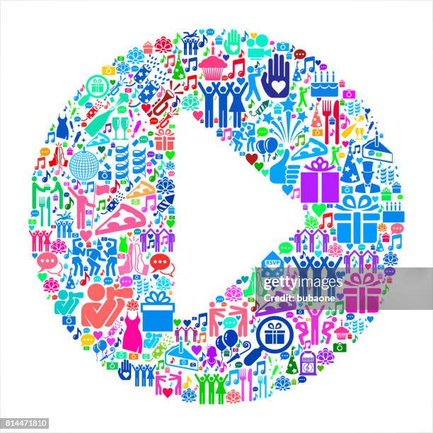 play birthday celebration vector icon pattern - jukebox dancing stock illustrations