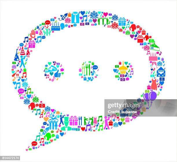 chat bubble birthday celebration vector icon pattern - jukebox stock illustrations