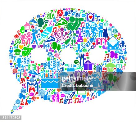 Chatbubble 的生日慶祝活動向量圖示模式 Chatbubble 的生日慶祝活動向量圖示模式
