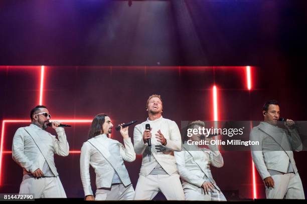 McLean, Kevin Richardson, Brian Littrell, Nick Carter and Howie Dorough of Backstreet Boys performs onstage headlining Day 4 of the 50th Festival...