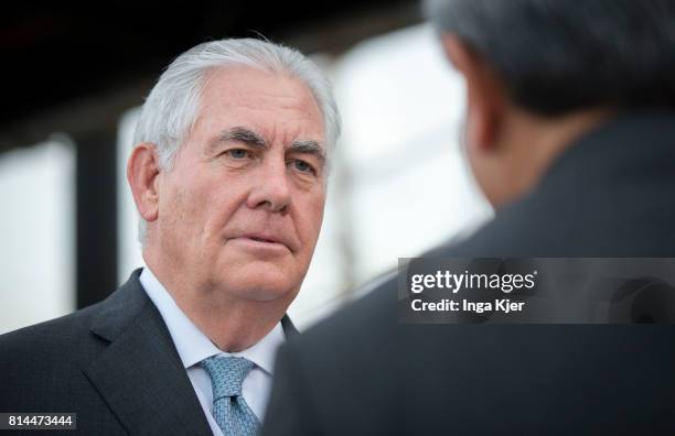 July 07: Rex Tillerson, U.S. Secretary of State, joins the the G 20 summit on July 07, 2017 in Hamburg, Germany.