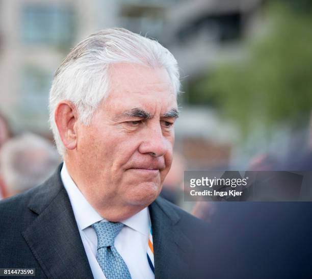 July 07: Rex Tillerson, U.S. Secretary of State, joins the the G 20 summit on July 07, 2017 in Hamburg, Germany.