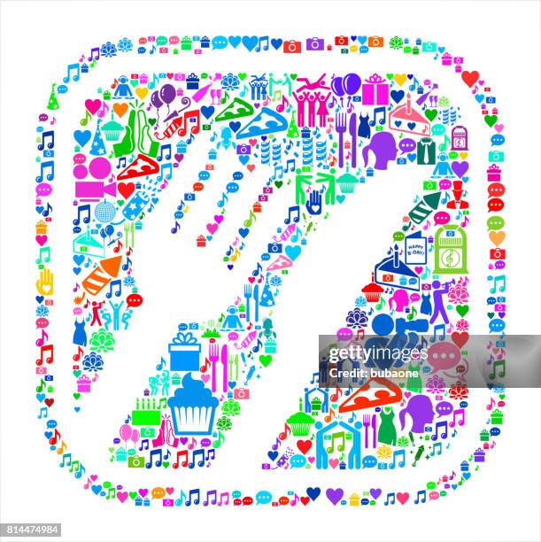 food sign birthday celebration vector icon pattern - man dancing kitchen stock illustrations