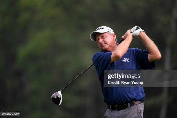Mark Brooks plays his shot from the fourth tee during the second round of the PGA TOUR Champions Constellation SENIOR PLAYERS Championship at Caves...