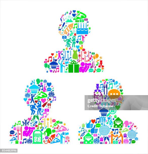 contacts birthday celebration vector icon pattern - group high five stock illustrations