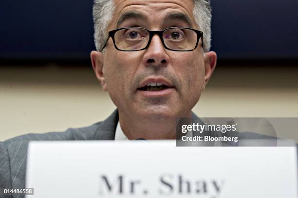 John Shay, global head of fixed income and commodities at Nasdaq Inc., speaks during a House Financial Services Subcommittee hearing in Washington,...