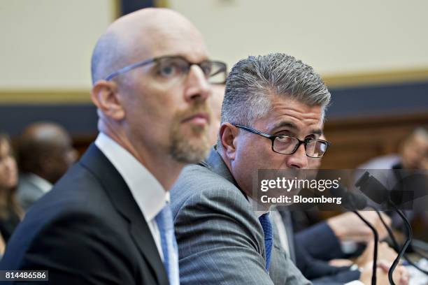 John Shay, global head of fixed income and commodities at Nasdaq Inc., right, and Matthew Andresen, founder and co-chief executive officer of...