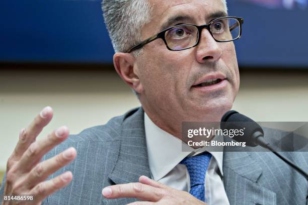 John Shay, global head of fixed income and commodities at Nasdaq Inc., speaks during a House Financial Services Subcommittee hearing in Washington,...