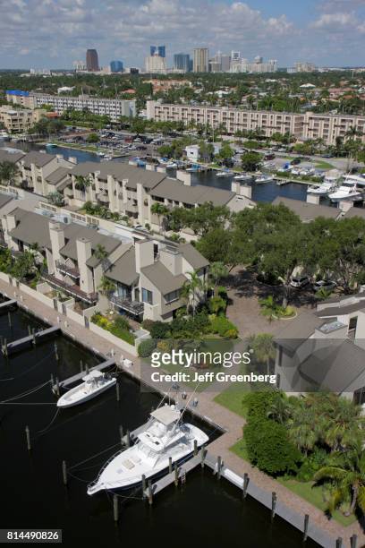Fishing boats moored at Portside Yacht Club and Condominiums.