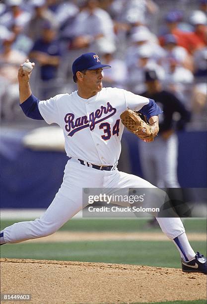 Baseball: Texas Rangers Nolan Ryan in action during spring training, Port Charlotte, FL 3/23/1993