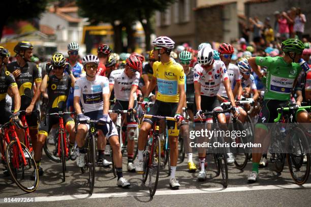 Fabio Aru of Italy riding for Astana Pro Team in the leader's jersey waits at the start line during stage 13 of the 2017 Le Tour de France, a 101km...