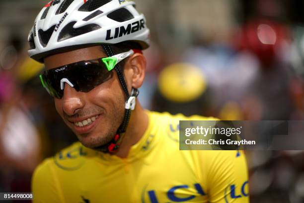 Fabio Aru of Italy riding for Astana Pro Team in the leader's jersey waits at the start line during stage 13 of the 2017 Le Tour de France, a 101km...