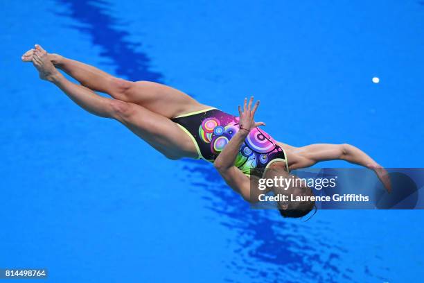 Anna Pymsenska of Ukraine competes during the Womens 1M Springboard Diving, preliminary round on day one of the Budapest 2017 FINA World...