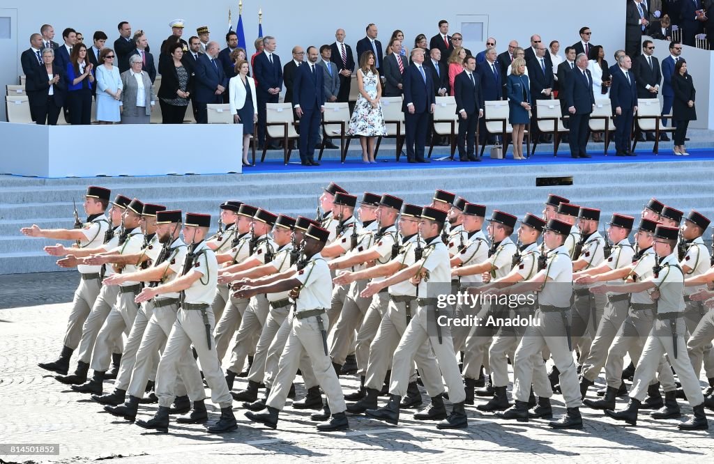 US President Trump at France Bastille Day parade in Paris
