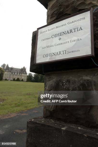 Picture taken on July 13, 2017 shows the Etcharry castle near Saint-Palais in the Pyrenees Atlantique. The Association for Rural Training put the...