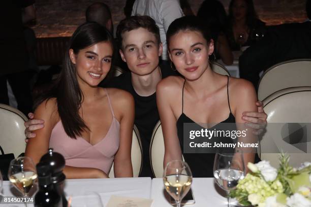 Maia Cotton, Patrick Finnegan and Gabby Westbrook attend Patrick Finnegan 21st Birthday Bash at Mamo on July 13, 2017 in New York City.