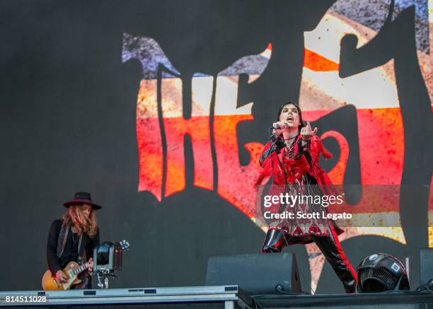 Adam Slack and Luke Spiller of The Struts perform at Festival d'ete de Quebec on July 13, 2017 in Quebec City, Canada.