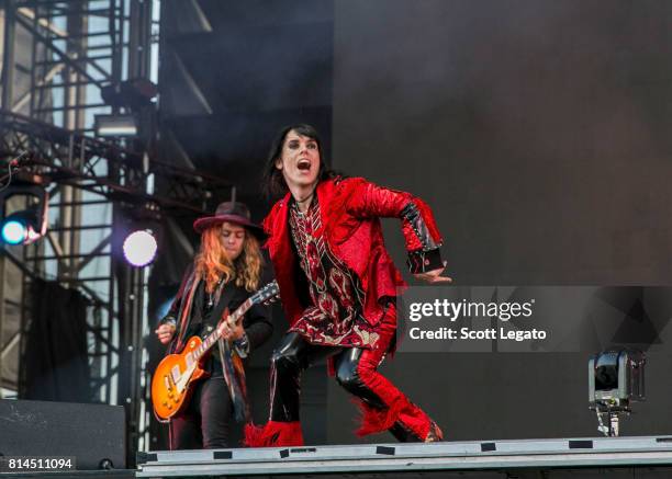 Adam Slack and Luke Spiller of The Struts perform at Festival d'ete de Quebec on July 13, 2017 in Quebec City, Canada.