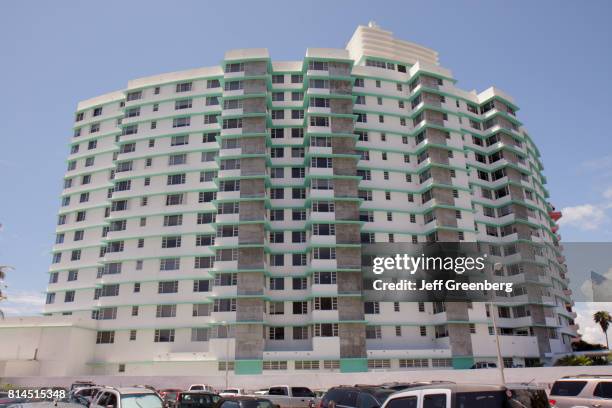 High-rise building under renovation on Collins Avenue.