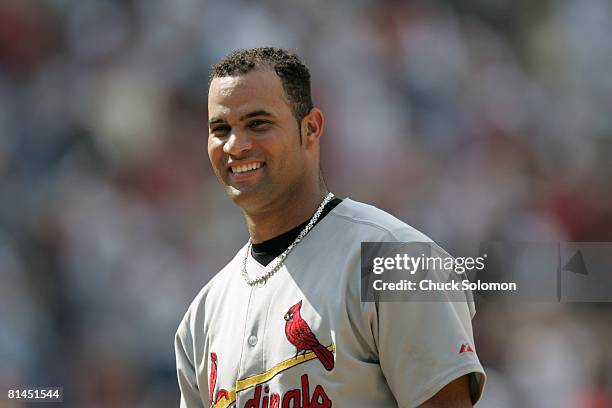 Baseball: Closeup of St, Louis Cardinals Albert Pujols during game vs Atlanta Braves, Atlanta, GA 8/14/2004