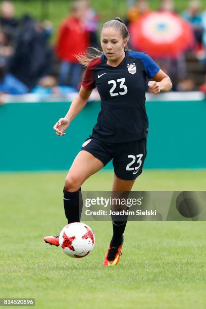 Ashley Sanchez of USA during the international friendly match between U19 Women's Germany and U19 Women's USA at OBI Arena on July 2, 2017 in Rheine,...