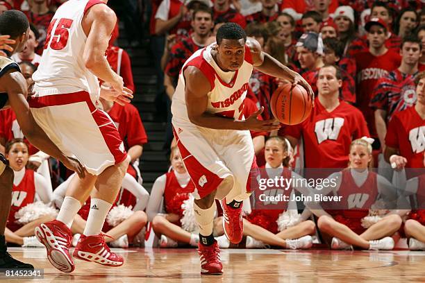 College Basketball: Wisconsin Alando Tucker in action vs Pittsburgh, Madison, WI