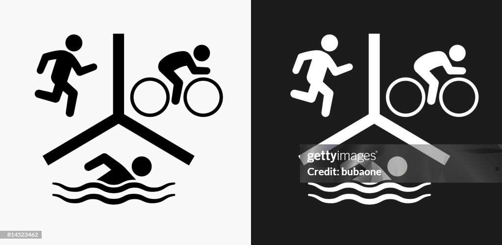 Sports Icon on Black and White Vector Backgrounds