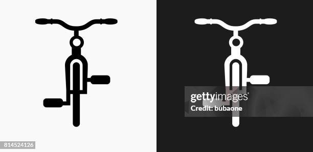 fahrrad-symbol auf schwarz-weiß-vektor-hintergründe - fahrradlenker stock-grafiken, -clipart, -cartoons und -symbole