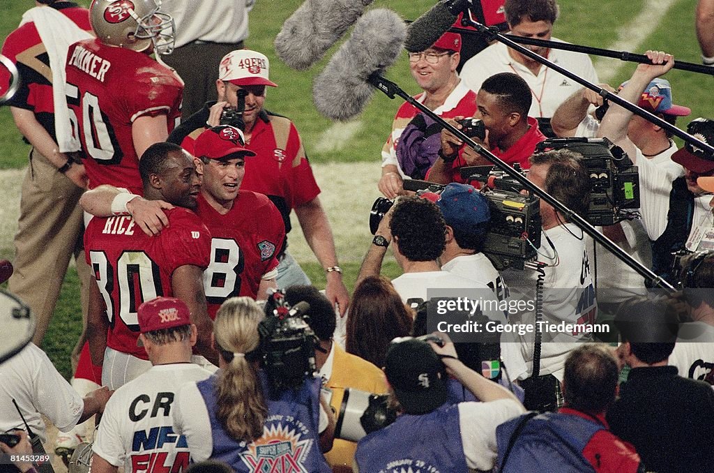 San Francisco 49ers QB Steve Young and Jerry Rice, Super Bowl XXIX