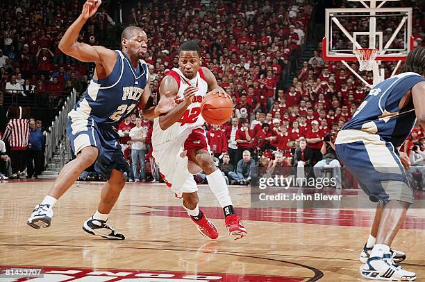 College Basketball: Wisconsin Alando Tucker in action vs Pittsburgh, Madison, WI