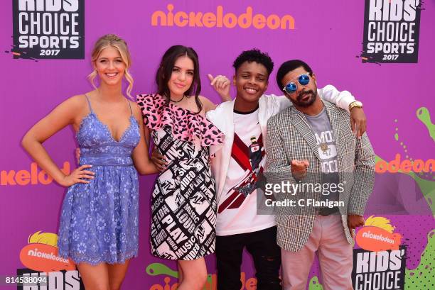Actors Kelly Perine, Lexi DiBenedetto, Lilimar, and Amarr M. Wooten attend Nickelodeon Kids' Choice Sports Awards 2017 at Pauley Pavilion on July 13,...