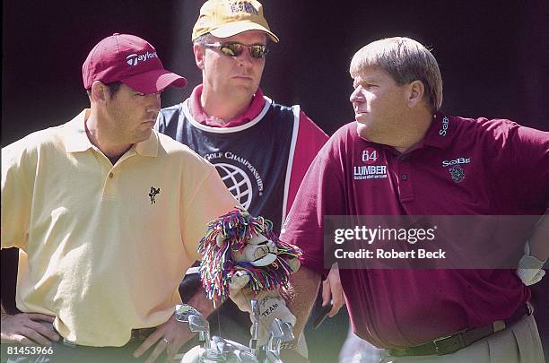 Golf: World Golf Championships, Closeup of Rich Beem and John Daly during Friday play at Sahalee CC, Redmond, WA 8/23/2002