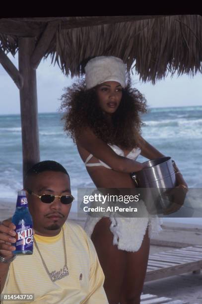 Rapper Fresh Kid Ice of The 2 Live Crew is shown filming the "Shake A Lil' Somethin'" video in June of 1996 in the South Beach neighborhood of Miami...