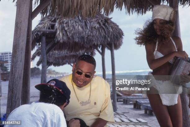 Rapper Fresh Kid Ice of The 2 Live Crew is shown filming the "Shake A Lil' Somethin'" video in June of 1996 in the South Beach neighborhood of Miami...