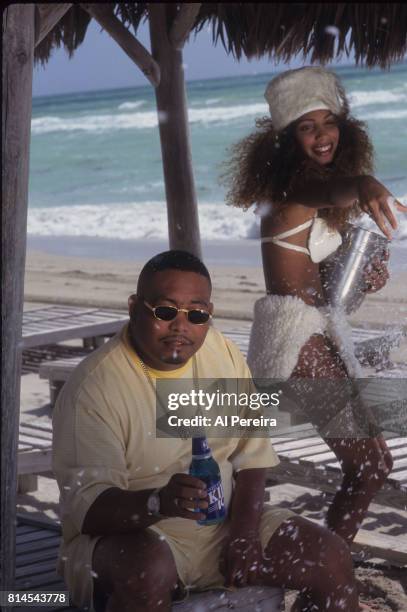 Rapper Fresh Kid Ice of The 2 Live Crew is shown filming the "Shake A Lil' Somethin'" video in June of 1996 in the South Beach neighborhood of Miami...