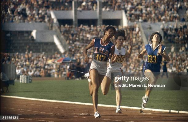 Track & Field: 1960 Summer Olympics, USA Wilma Rudolph in action winning 100M race at Olympic Stadium, Rome, ITA 9/19/1960