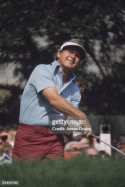 Golf: US Open, Closeup of Arnold Palmer in action on Thursday at Winged Foot CC, Mamaronek, NY 6/13/1974