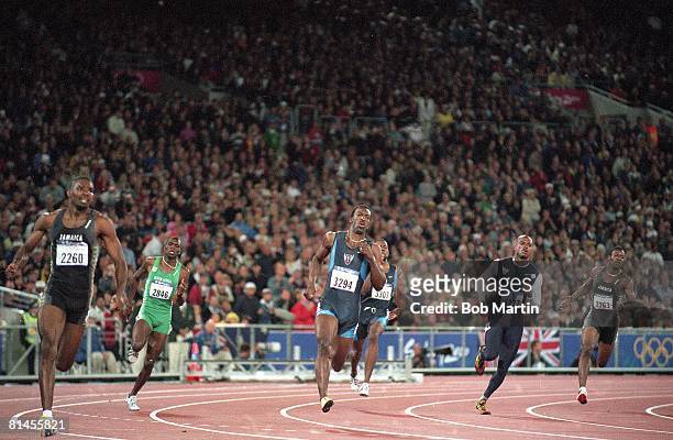 Track & Field: 2000 Summer Olympics, USA Michael Johnson in action during 400M final, Sydney, AUS 9/25/2000