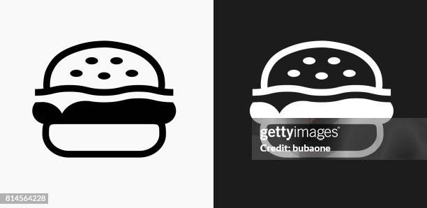 ilustrações de stock, clip art, desenhos animados e ícones de hamburger icon on black and white vector backgrounds - hamburguer