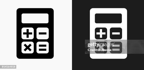 calculator icon on black and white vector backgrounds - multiple electronic devices stock illustrations