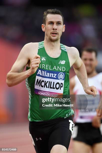 Michael McKillop of Ireland competes in Men's 800m T38 Round 1 Heat 1 during the IPC World ParaAthletics Championships 2017 at London Stadium on July...