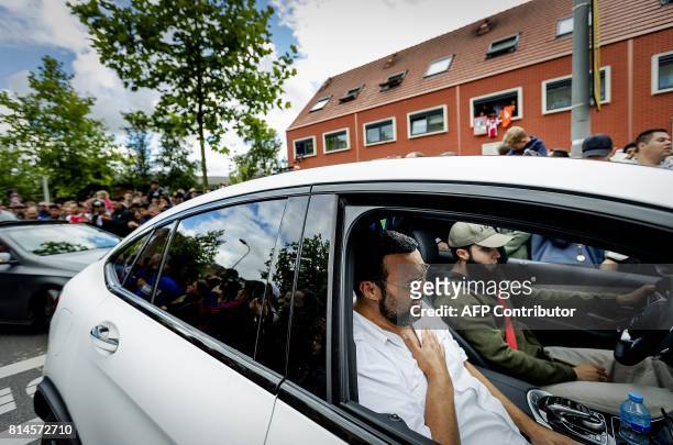 Father of Dutch midfielder Abdelhak Nouri, Mohammed, arrives to his son's home on July 14, 2017 in Amsterdam. Ajax Amsterdam's football player...