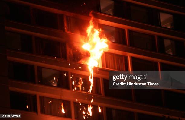 Mumbai Under Terror Attack Firing Fire blast at The Trident Hotel after Cammandos attack on Terrorists on Friday in Mumbai.