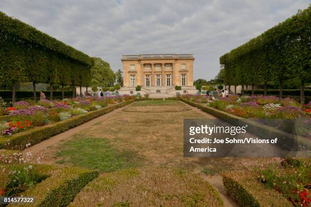 Petit Trianon Versailles, France. Built by Ange-Jacques Gabriel for Louis XV North Front featuring gardens.